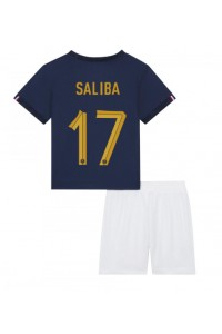 Fotbalové Dres Francie William Saliba #17 Dětské Domácí Oblečení MS 2022 Krátký Rukáv (+ trenýrky)